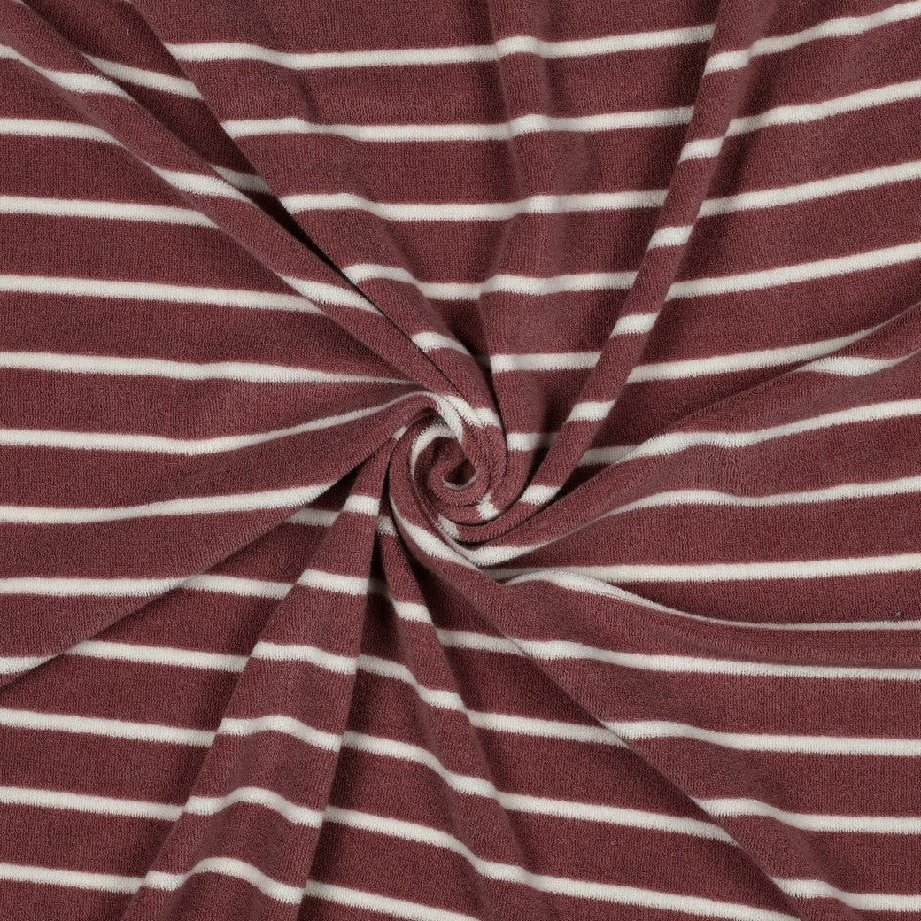 Frottee-Jersey Stripes Altbeere