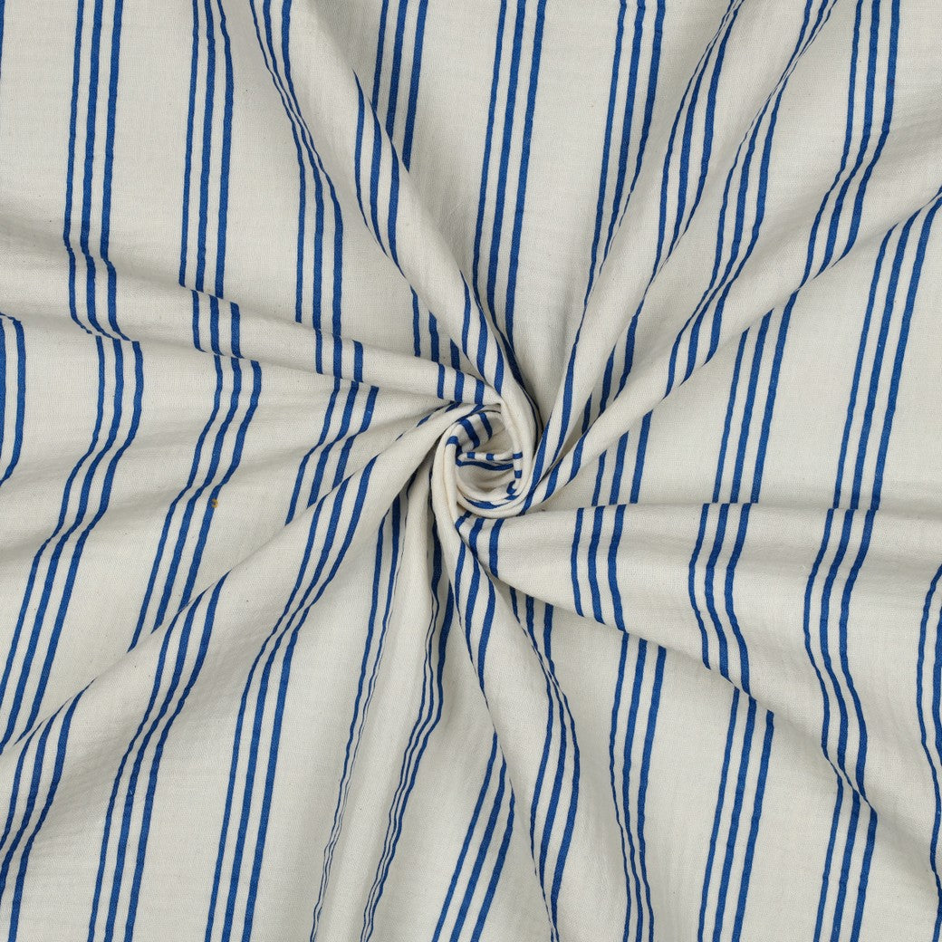 Musselin Triple Stripes Blau