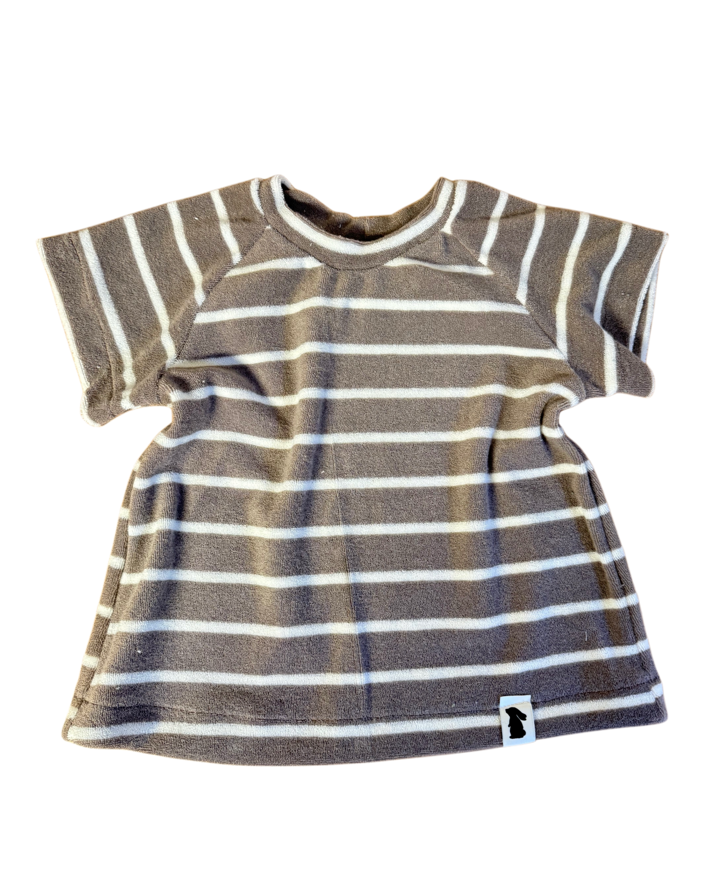 Oversized-Shirt Streifen Taupe