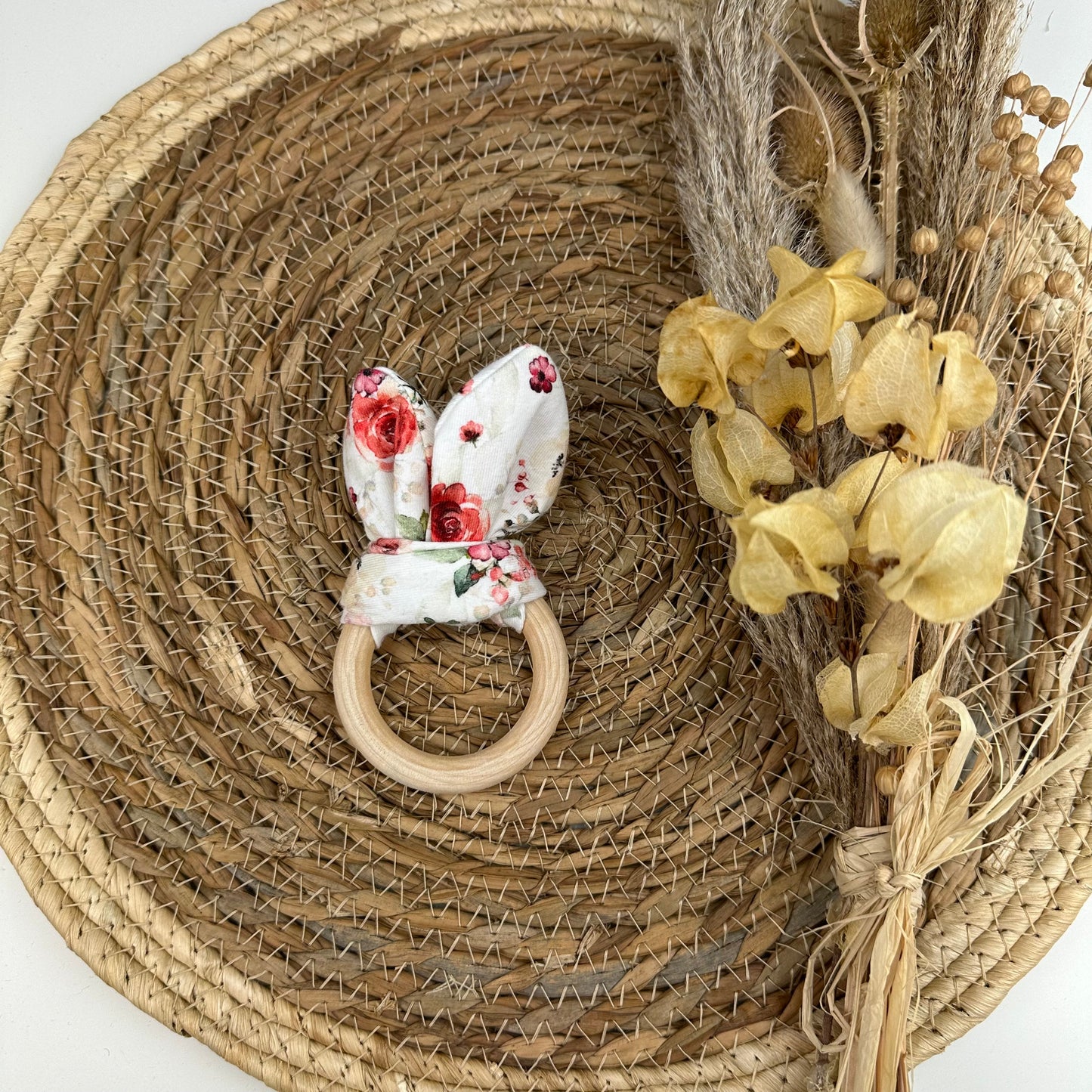 Beißring "Baumwolljersey Rose"