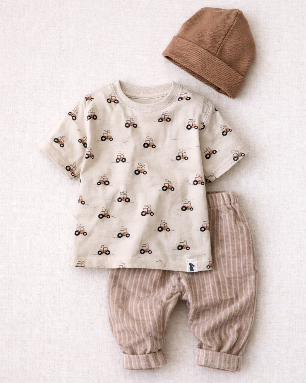 Musselinhose "Stripes Beige"