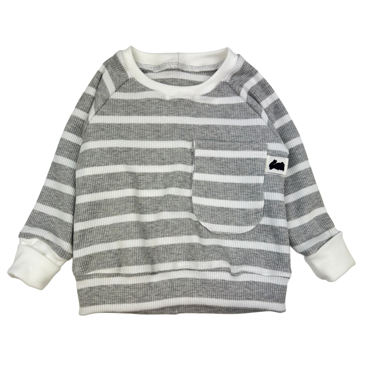 Raglan-Sweater "Big Stripes Hellgrau" (Fix&Fertig)