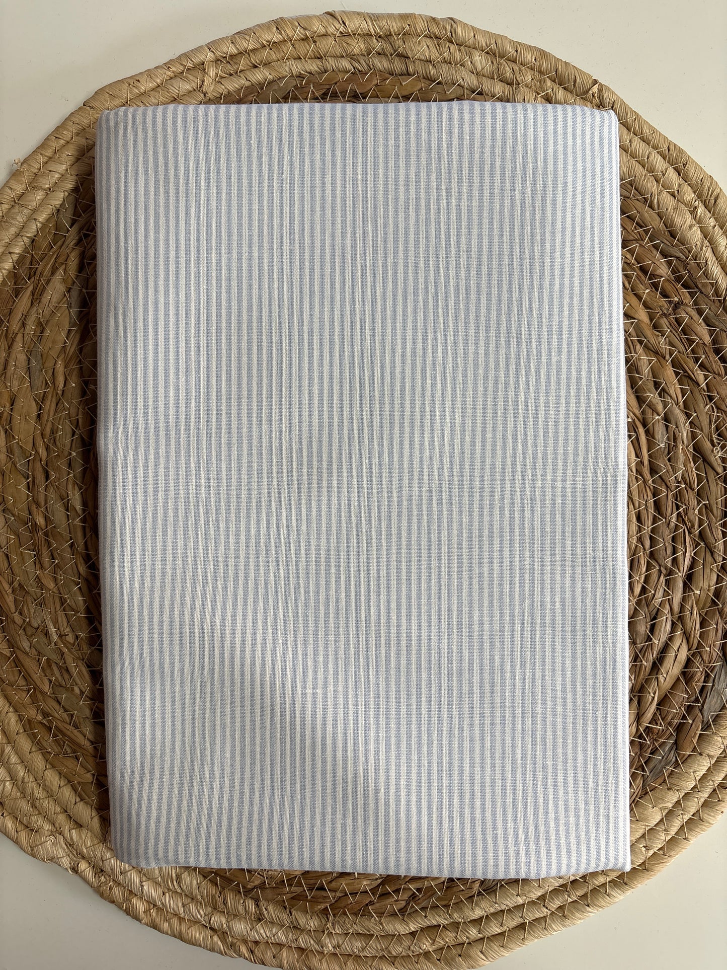 Rest Halbleinen Stripes Hellblau
