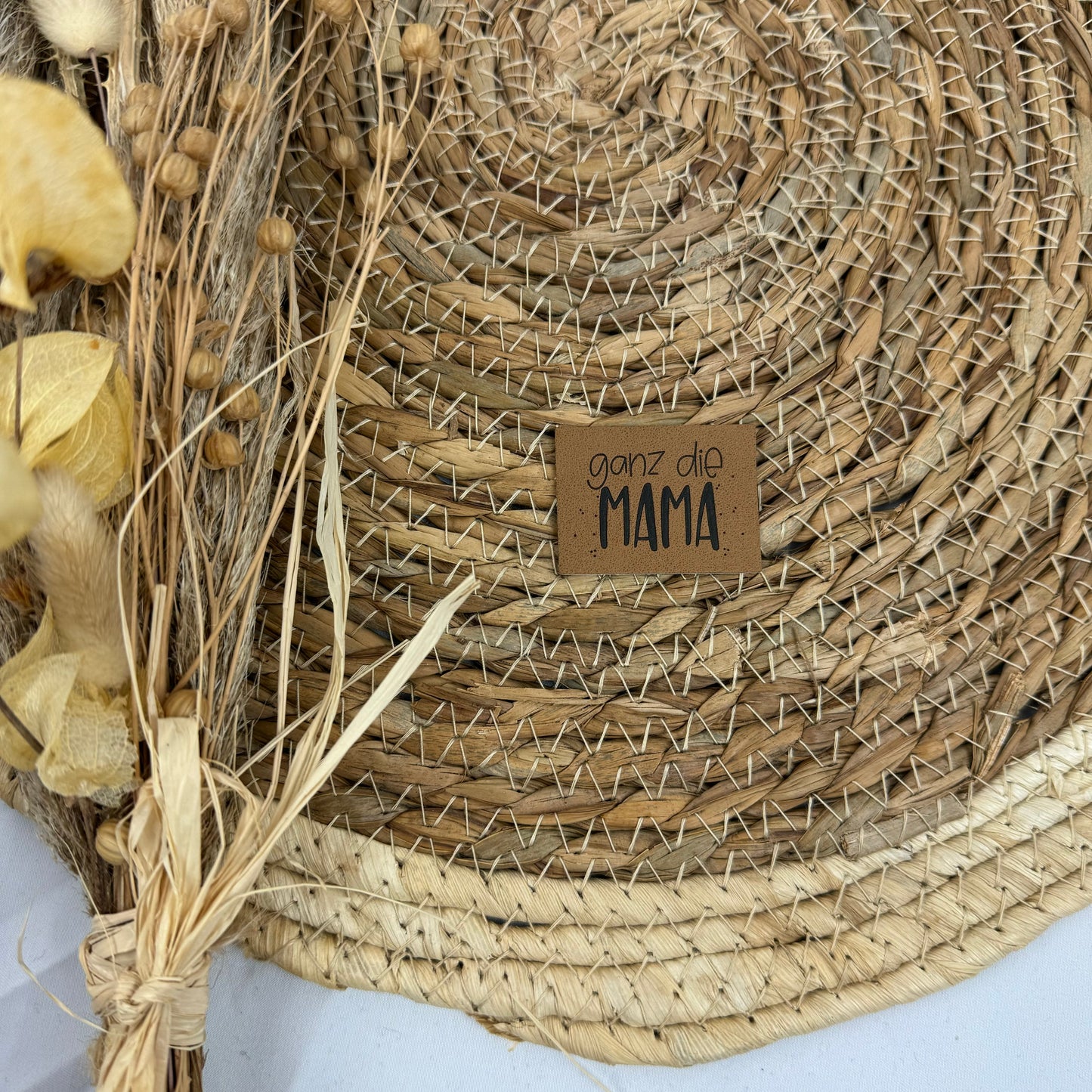 artificial leather label "just like Mama"