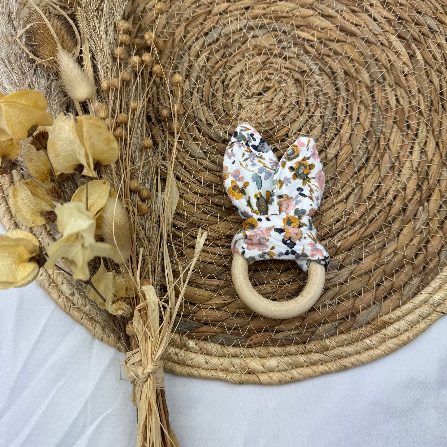 Beißring "Baumwolljersey Blume"