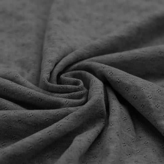 Jersey Lochstick Pointoille "Dunkelgrau meliert"