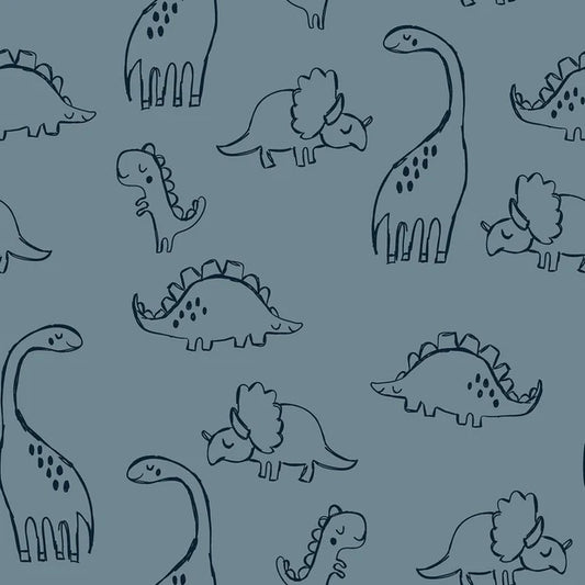 French Terry "Dino Blau"