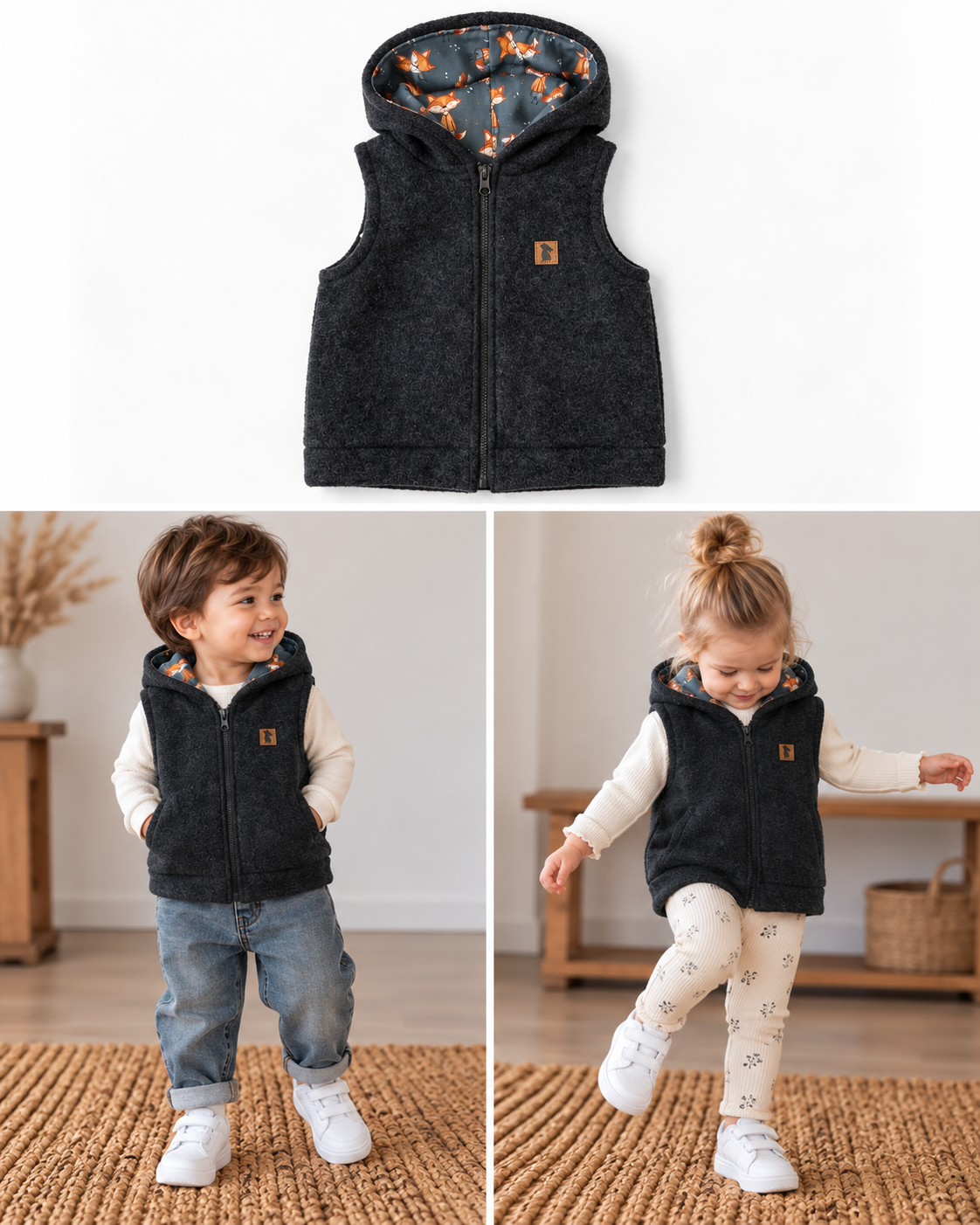 Walkweste Merino Anthrazit | Fix&Fertig