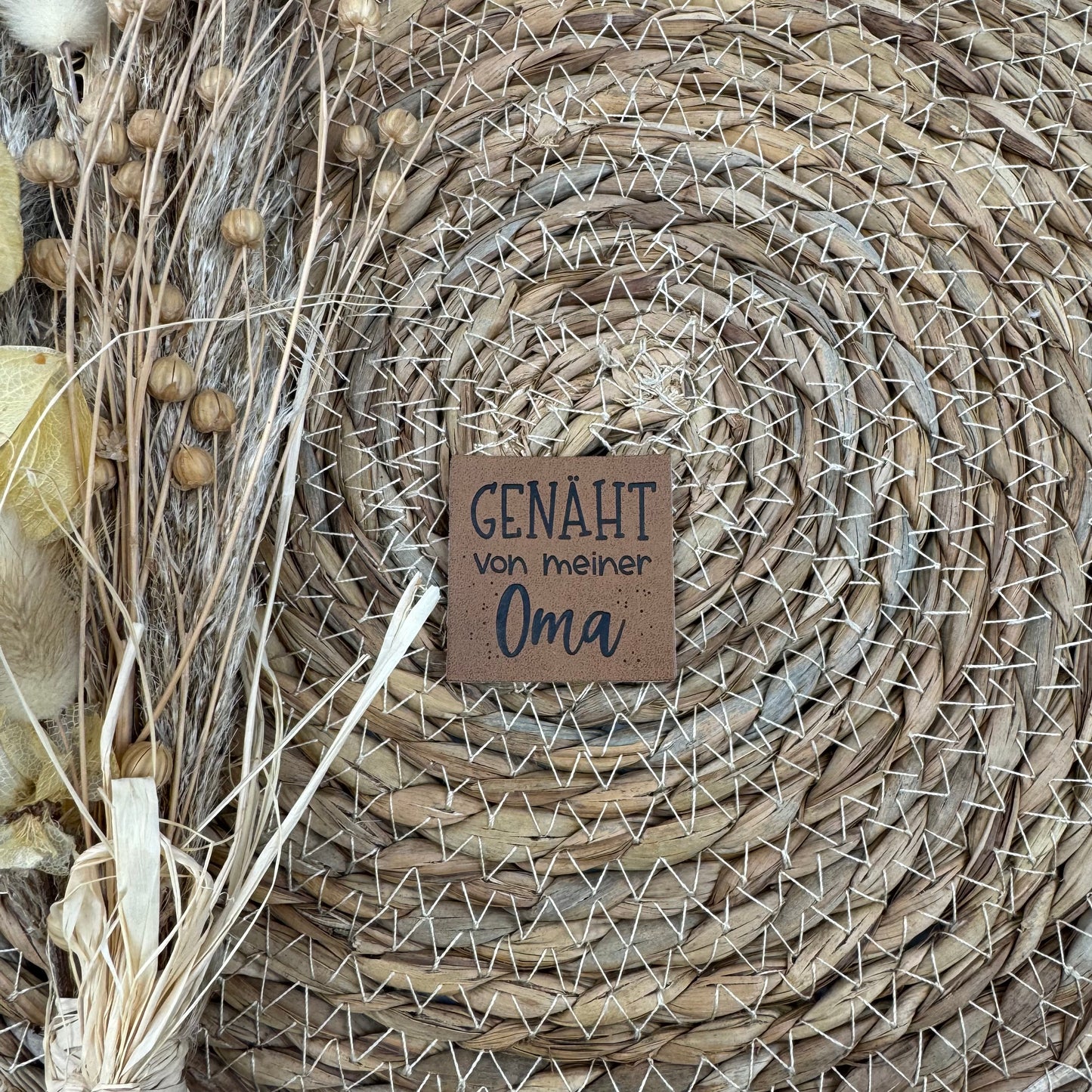 artificial leather label " Bärenstark"