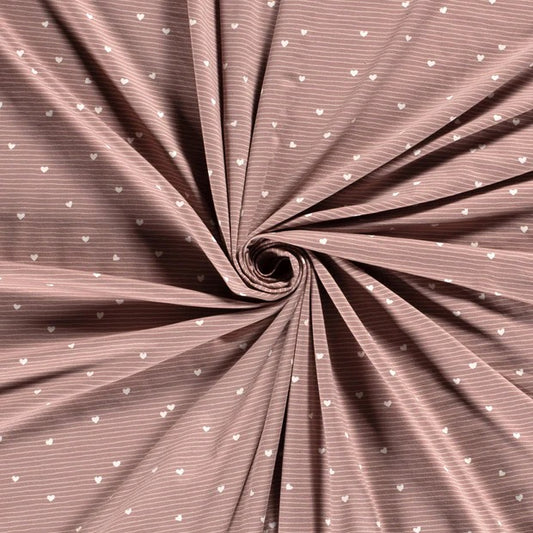 Baumwolljersey "Hearts Altlila"