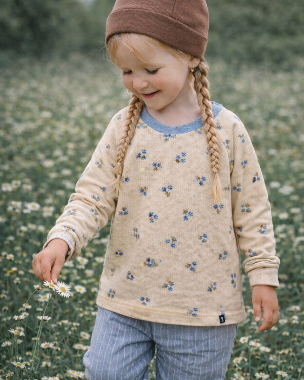 Oversized-Shirt "blaue Blume"