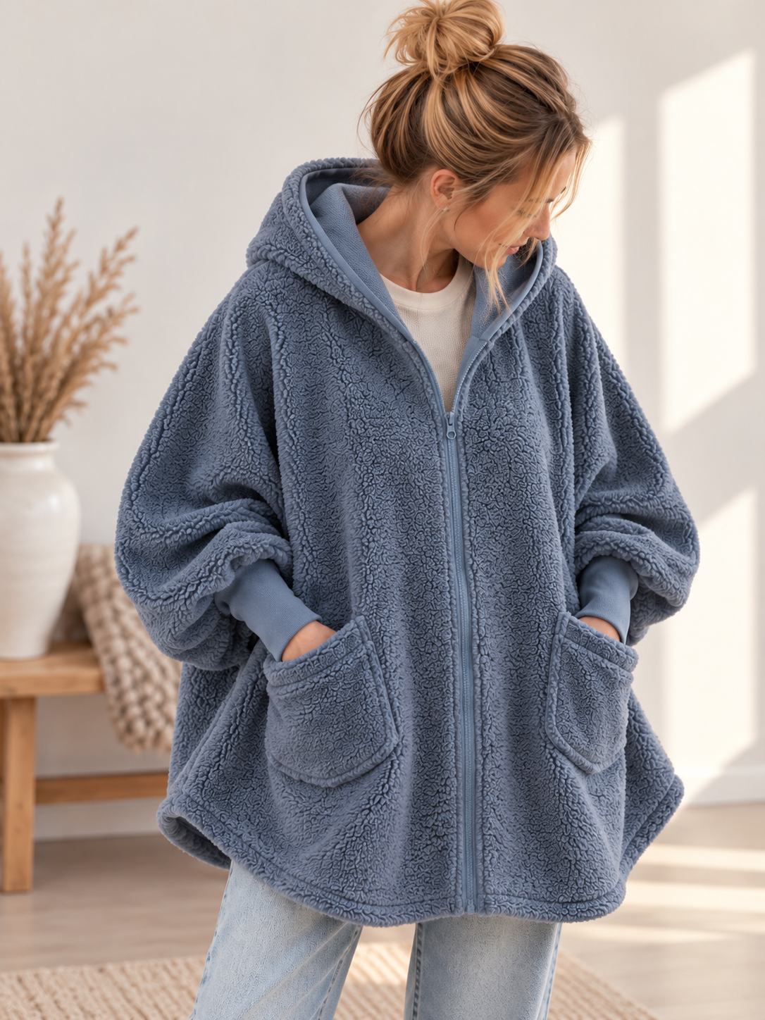 Teddycape Damen Jeansblau | Fix&Fertig