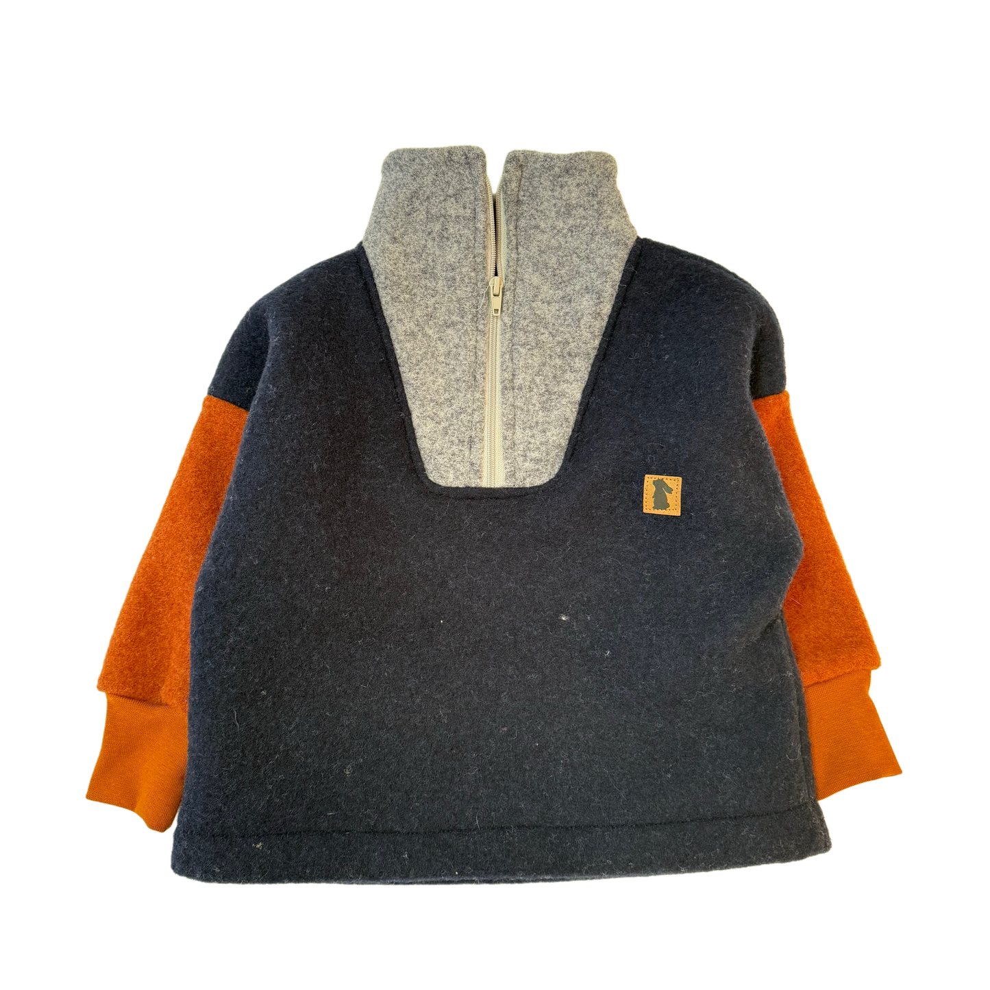 Wollfleece Troyer - Blau/Grau/Kupfer LAST PIECE