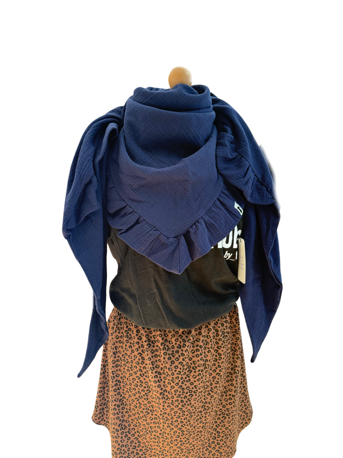XXL Scarf Ruffles "Apricot Flower"