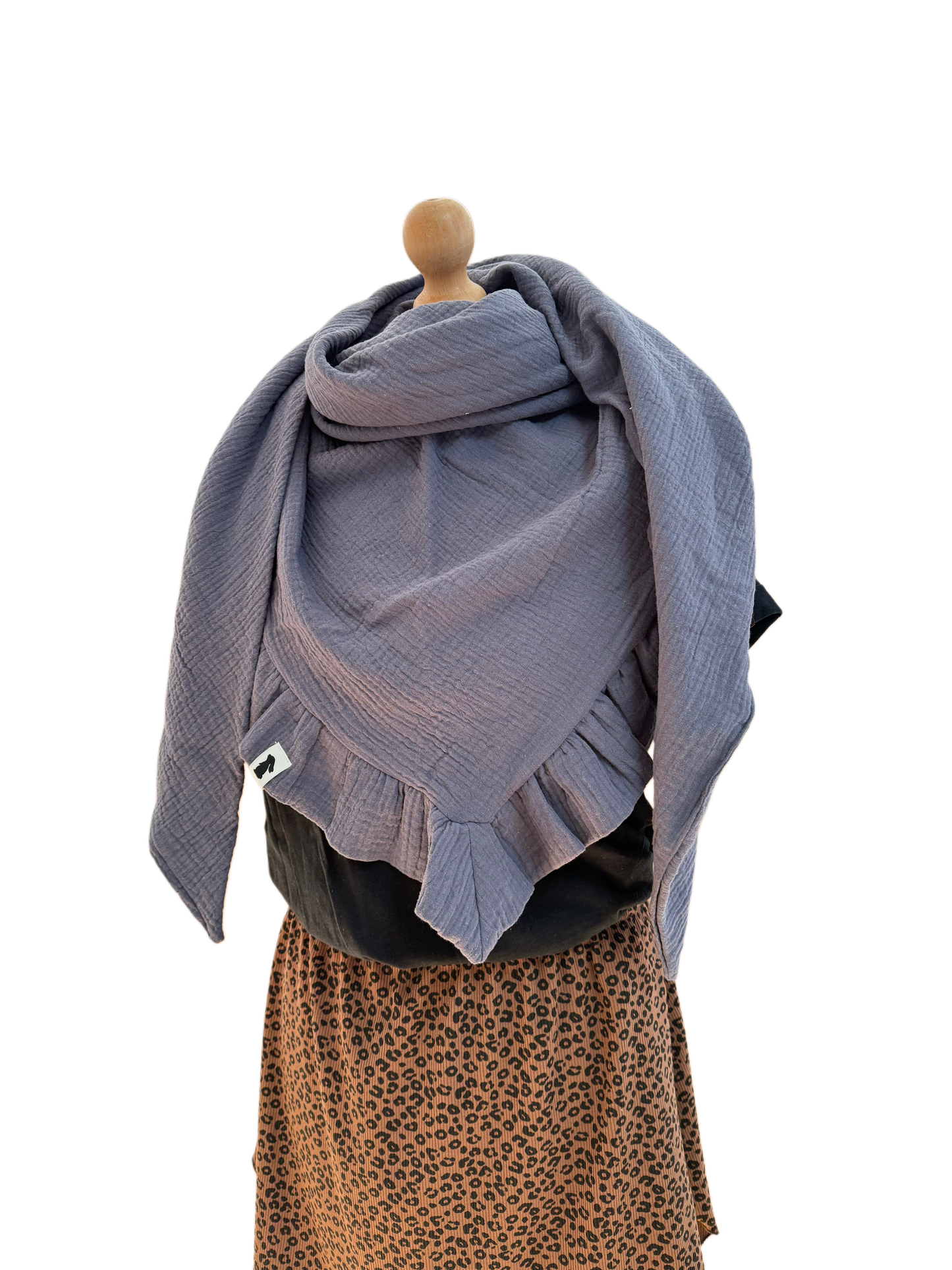 XXL Scarf Ruffles "Apricot Flower"