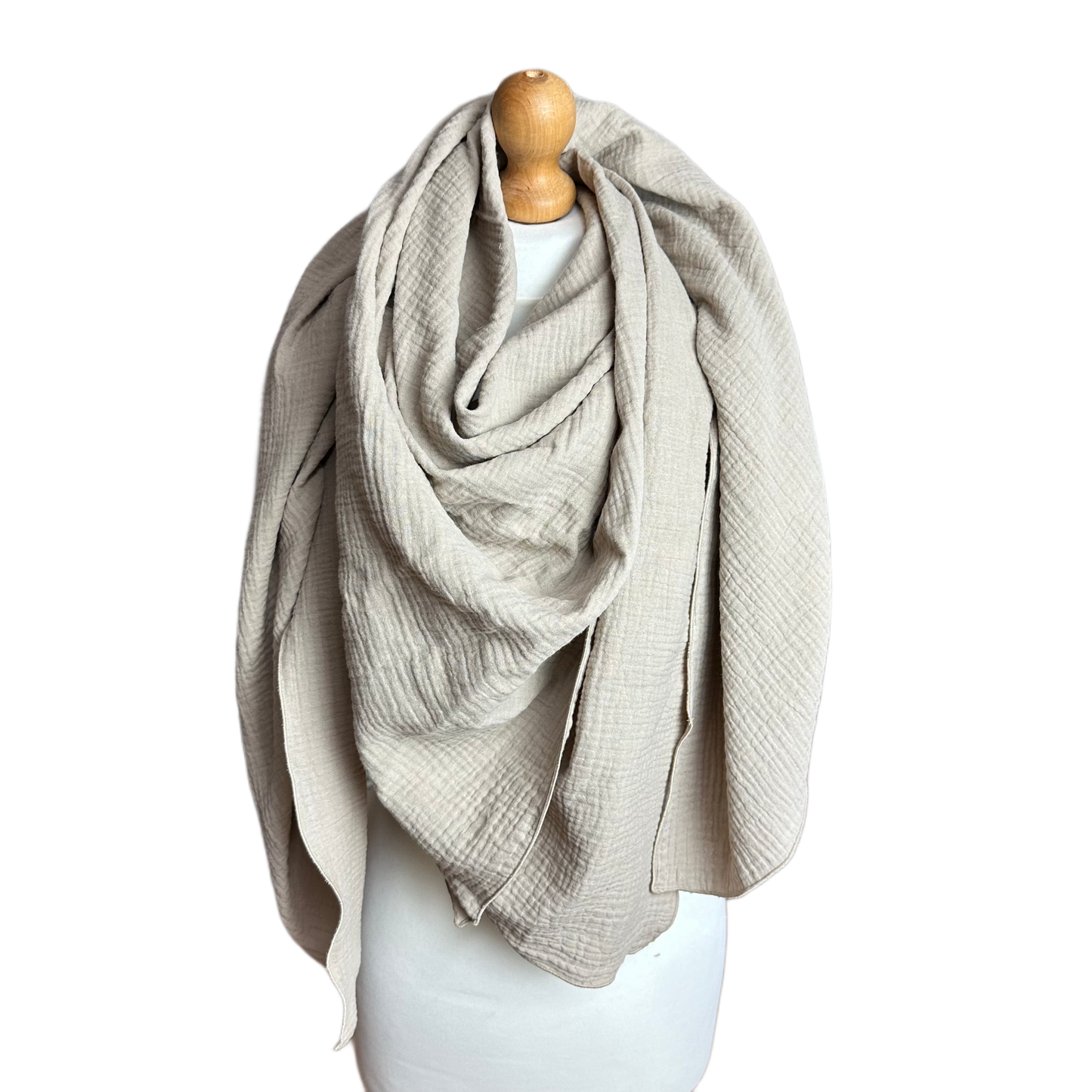 XXL cloth "Muslin Beige - rolled hem"