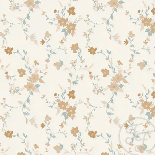 Baumwolljersey "Goldene Blume"