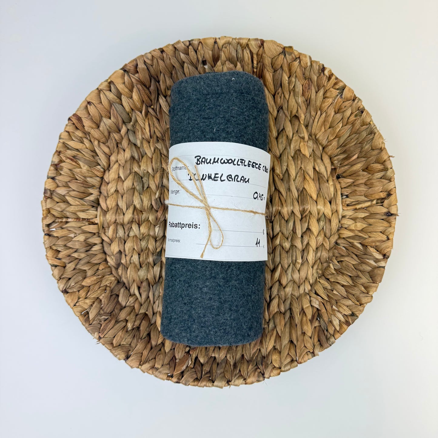0,45m Bio-Baumwollfleece Dunkelgrau | Rest