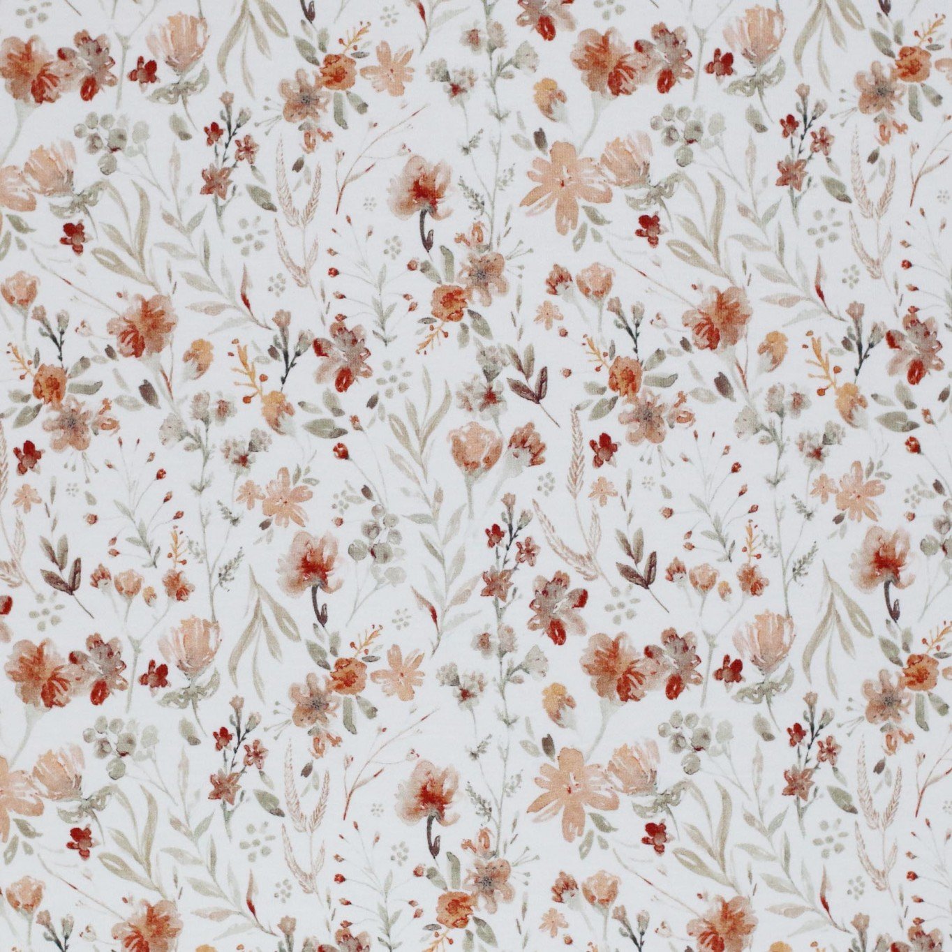 cotton jersey "Watercolor Flowers - Autumn"