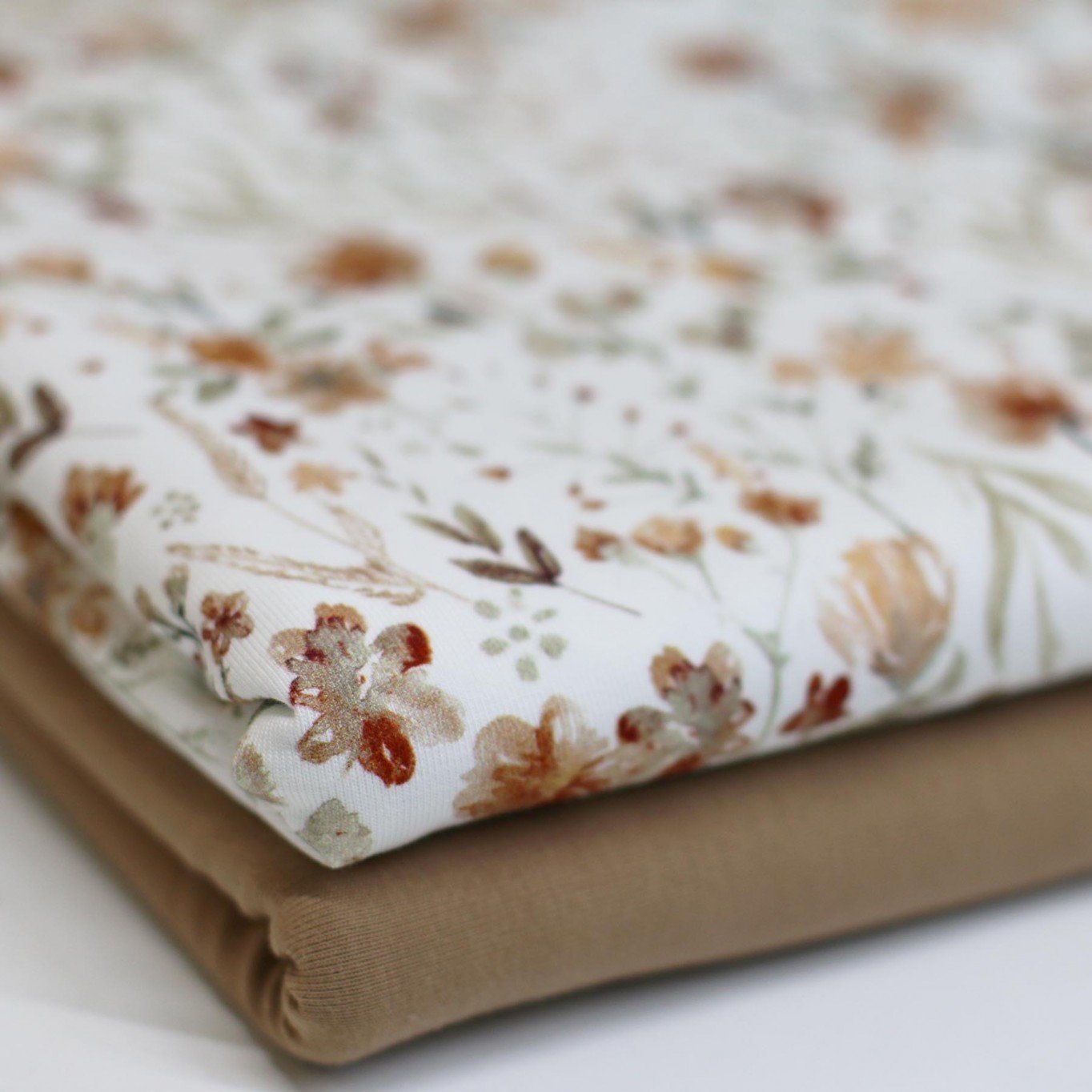 cotton jersey "Watercolor Flowers - Autumn"