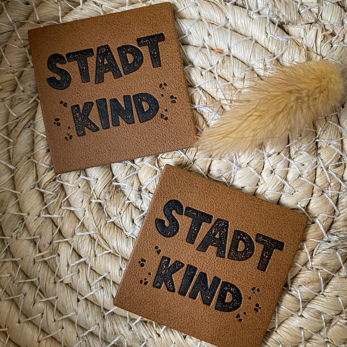 Kunstlederlabel Stadt Kind