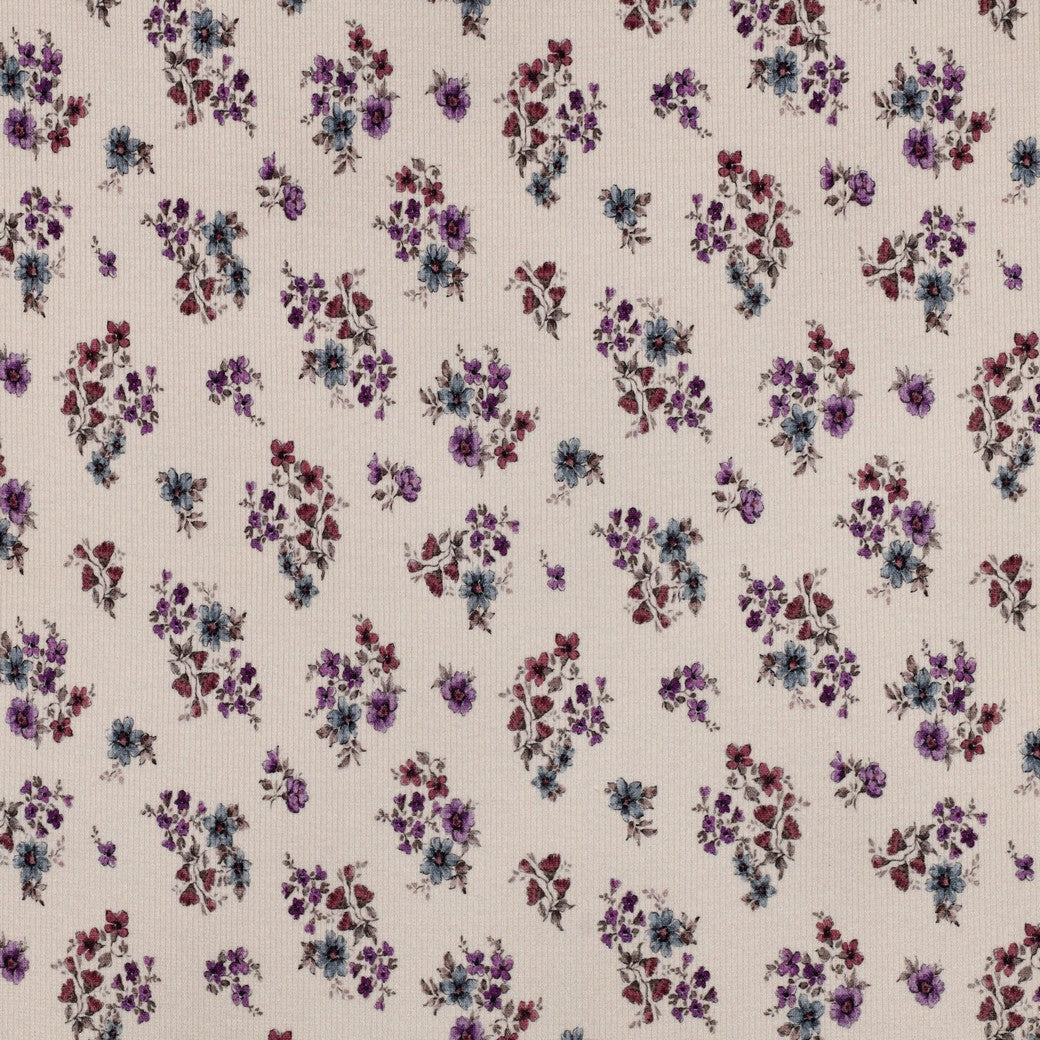 Ribjersey Blumen | Lila