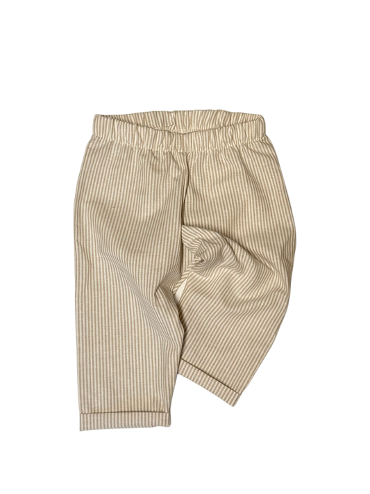 Leinenhose Stripes Hellbeige