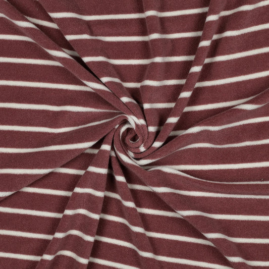 Frottee-Jersey Stripes Altbeere