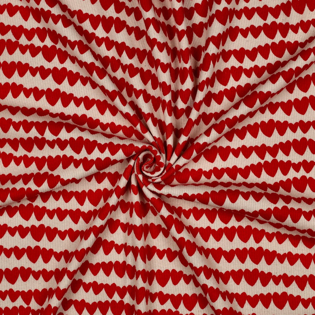 Ribjersey "Naturals - Herzen Rot" (Bio)