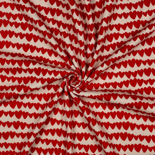 Ribjersey "Naturals - Herzen Rot" (Bio)