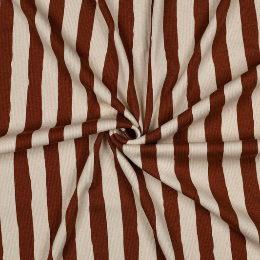 Ribjersey Blogstreifen Brown (Bio)