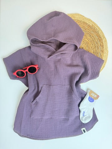 Musselinponcho Dusty Lila