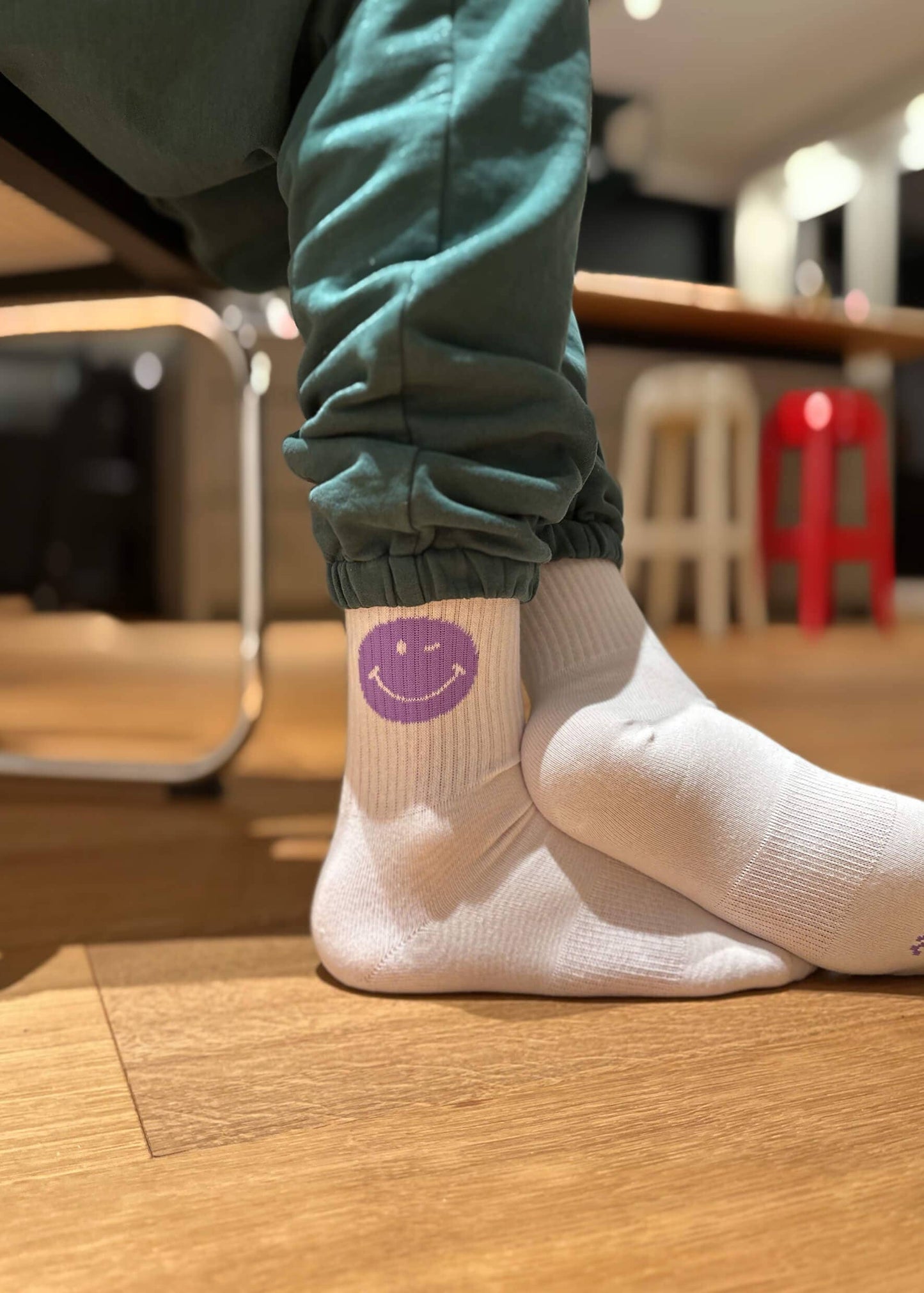 Socken Smiley - Flieder