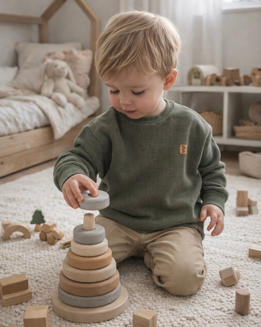 Waffelstrick "Armeegrün" - Vorbestellung