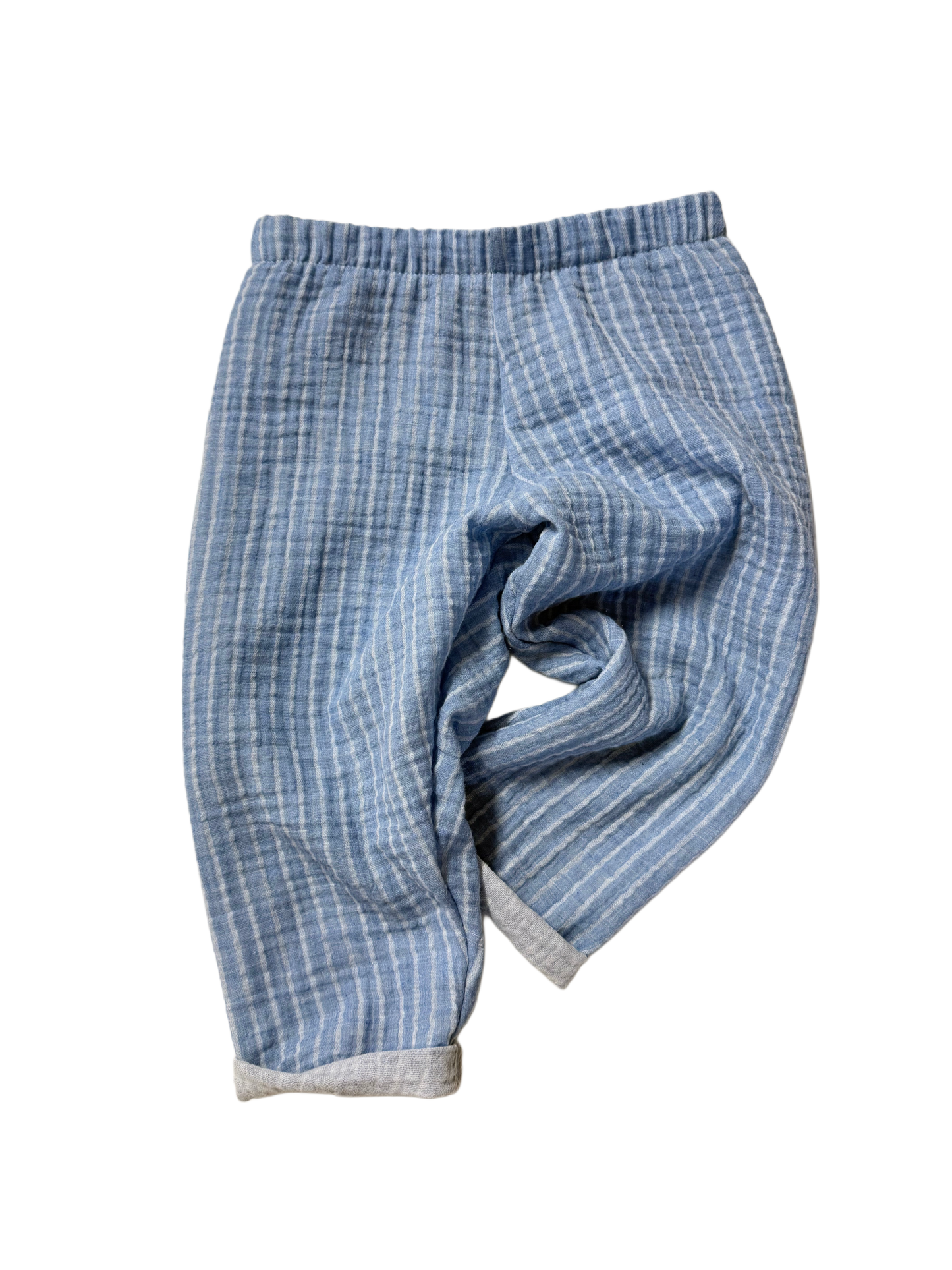 Musselinhose "Stripes Graublau"