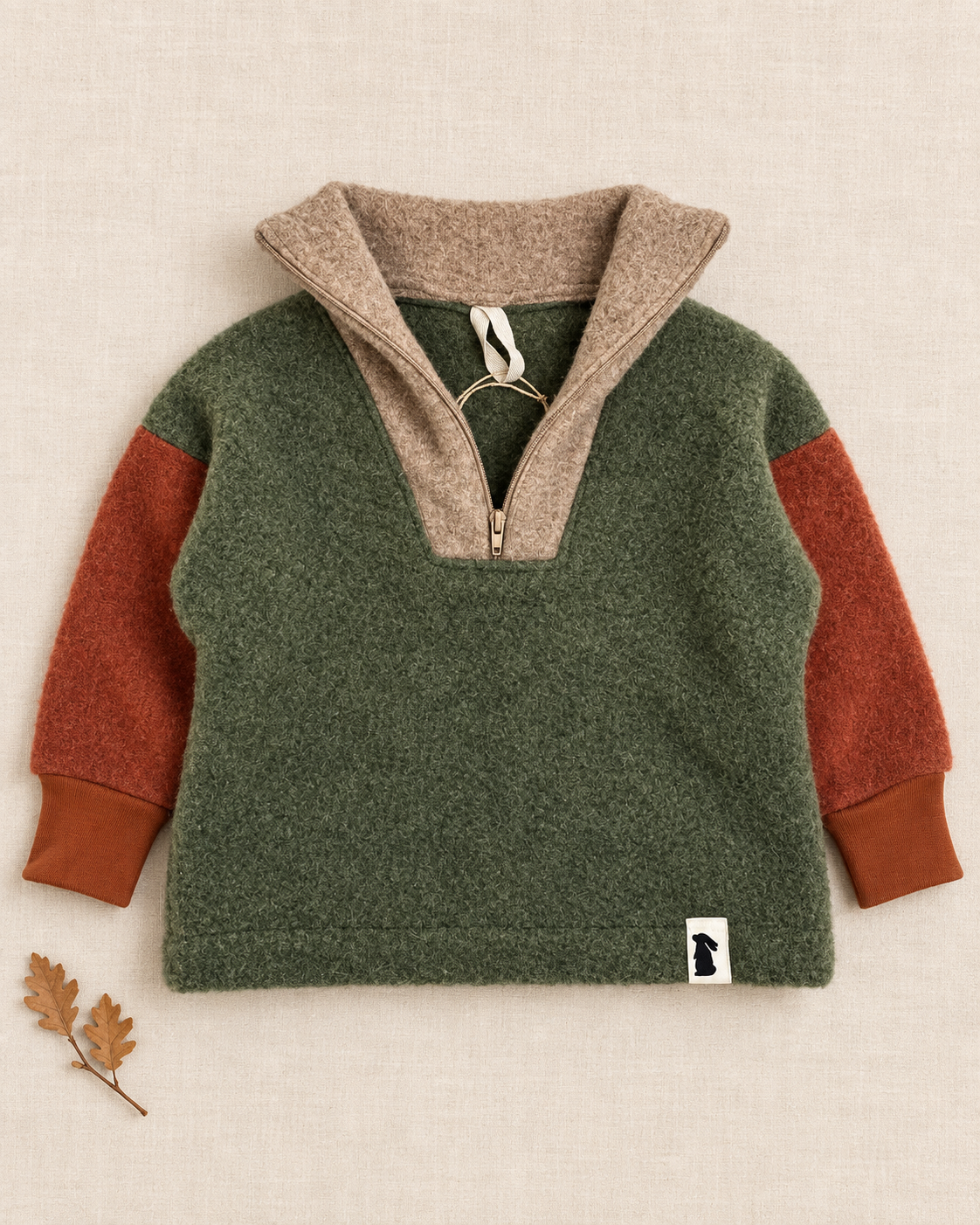 Wollfleece Troyer - Kupfer/Khaki | Fix&Fertig