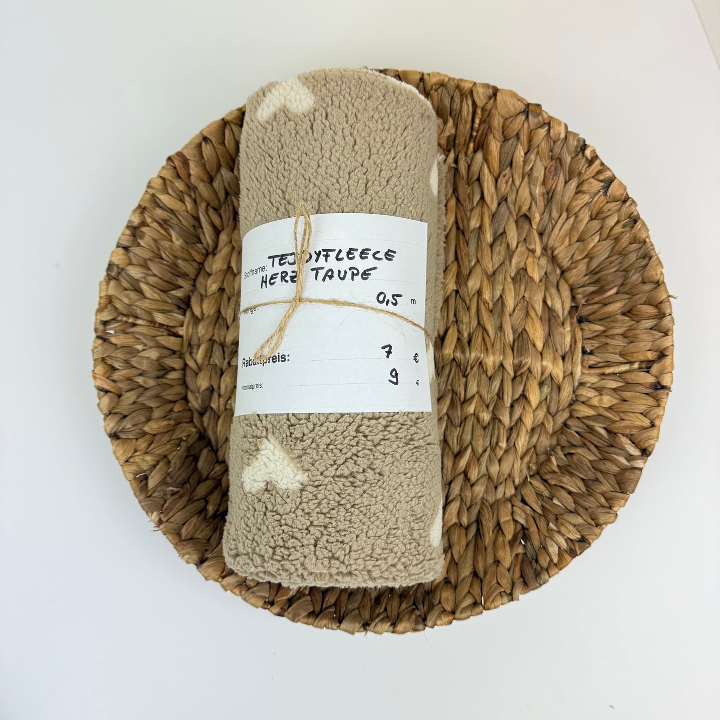 0,5m Teddyfleece Herzen Beige | Rest