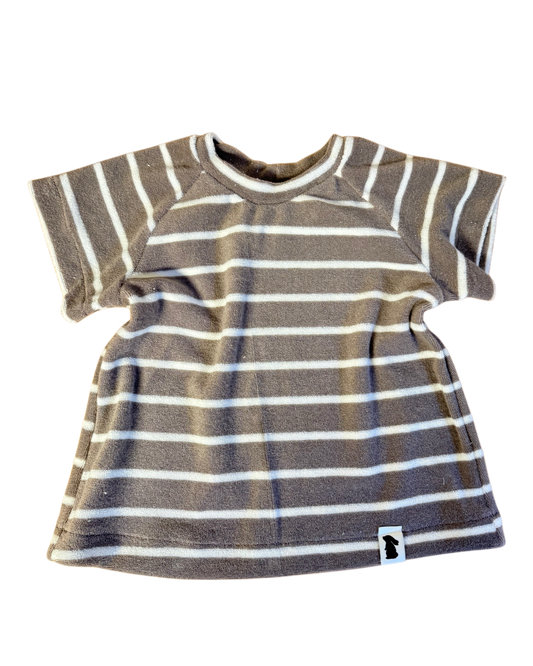 Oversized-Shirt Streifen Taupe