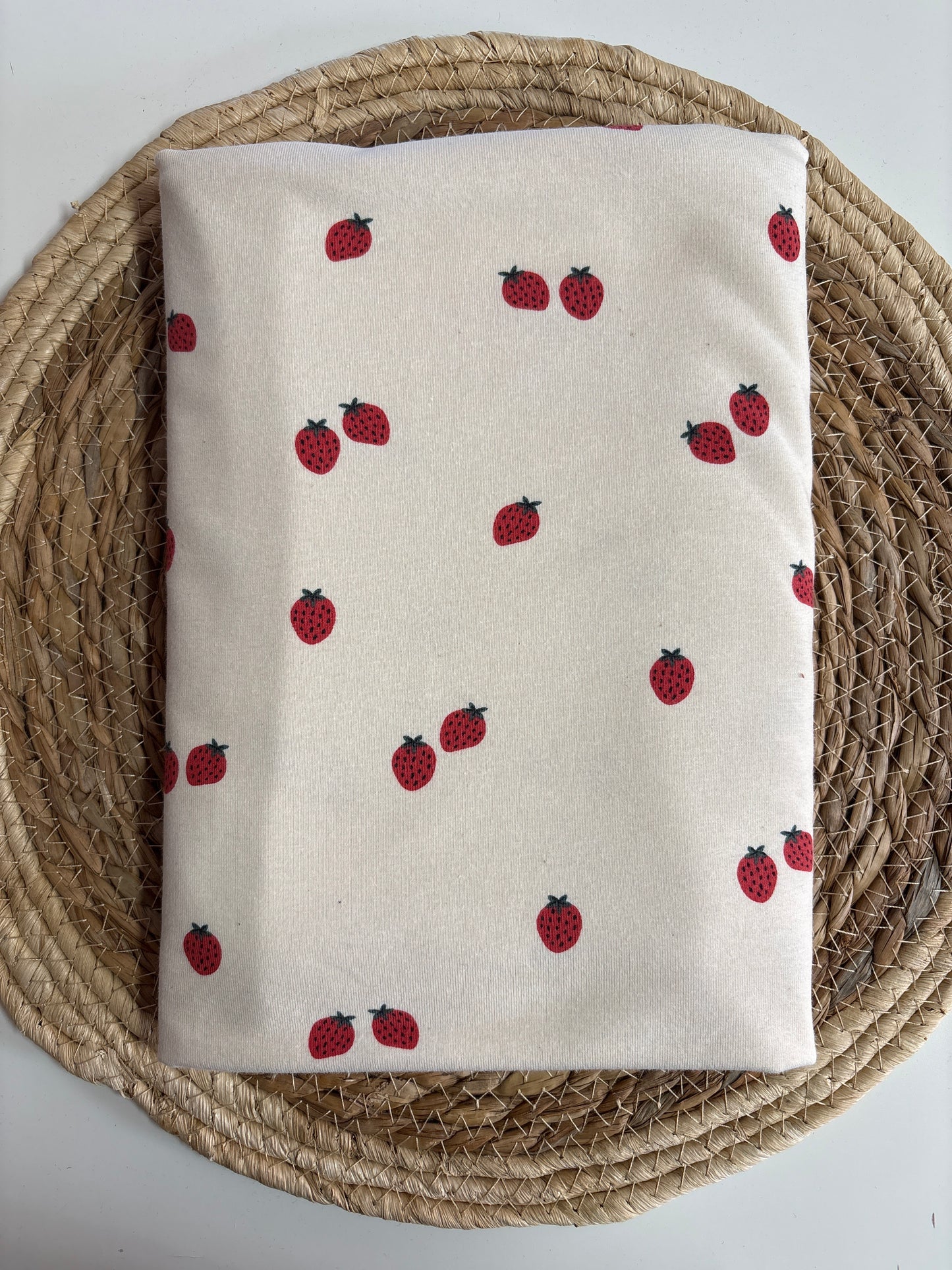 Rest Baumwolljersey Erdbeeren (Bio)
