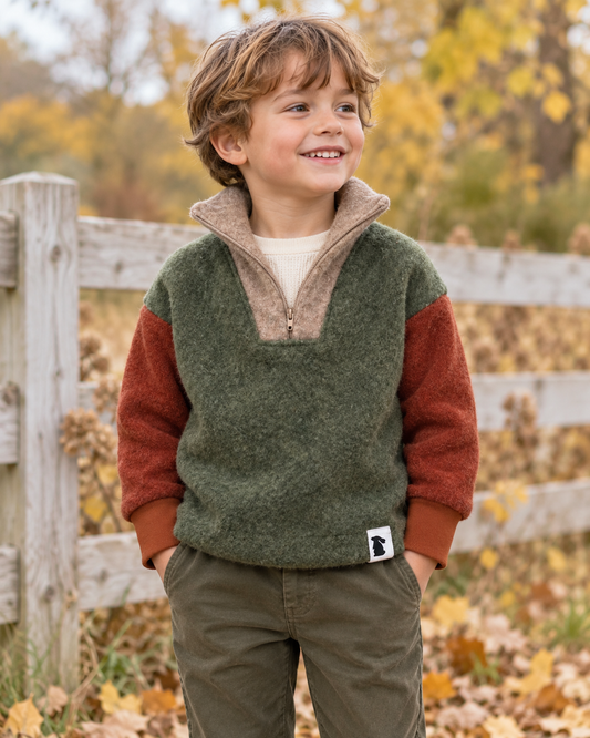 Wollfleece Troyer - Kupfer/Khaki | Fix&Fertig