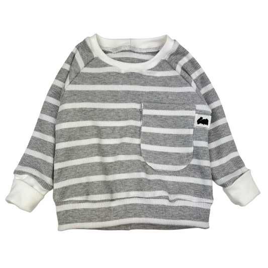 Raglan-Sweater "Big Stripes Hellgrau" (Fix&Fertig)