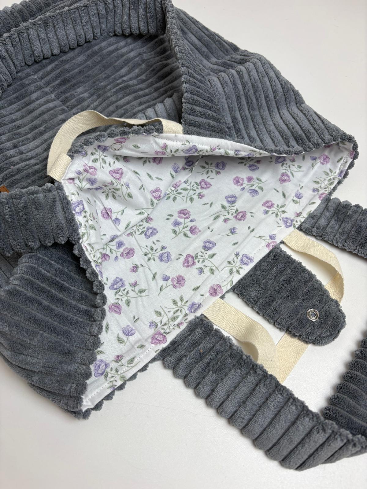 Shopper-Bag Cord Grau