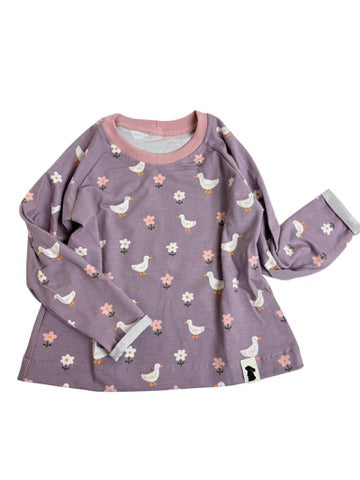 Oversized-Shirt Gans Flieder (Bio)