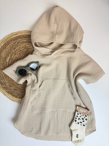 Musselinponcho Hellbeige