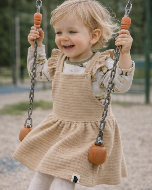 Latzkleid "Samtcord Beige"