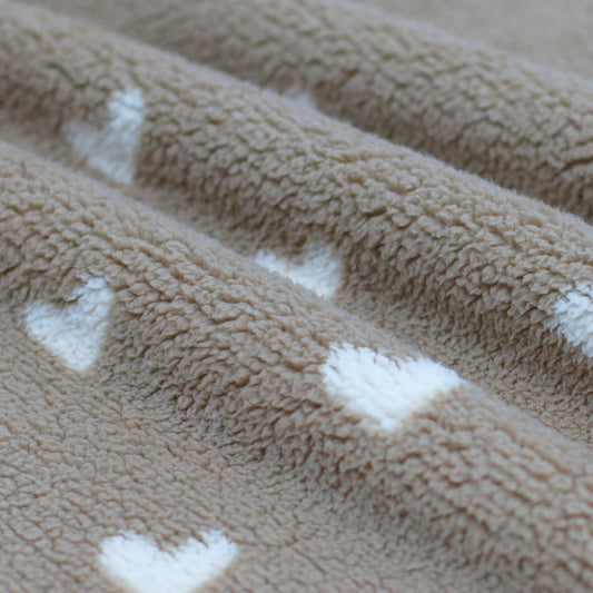 Teddyfleece | Herzen Beige