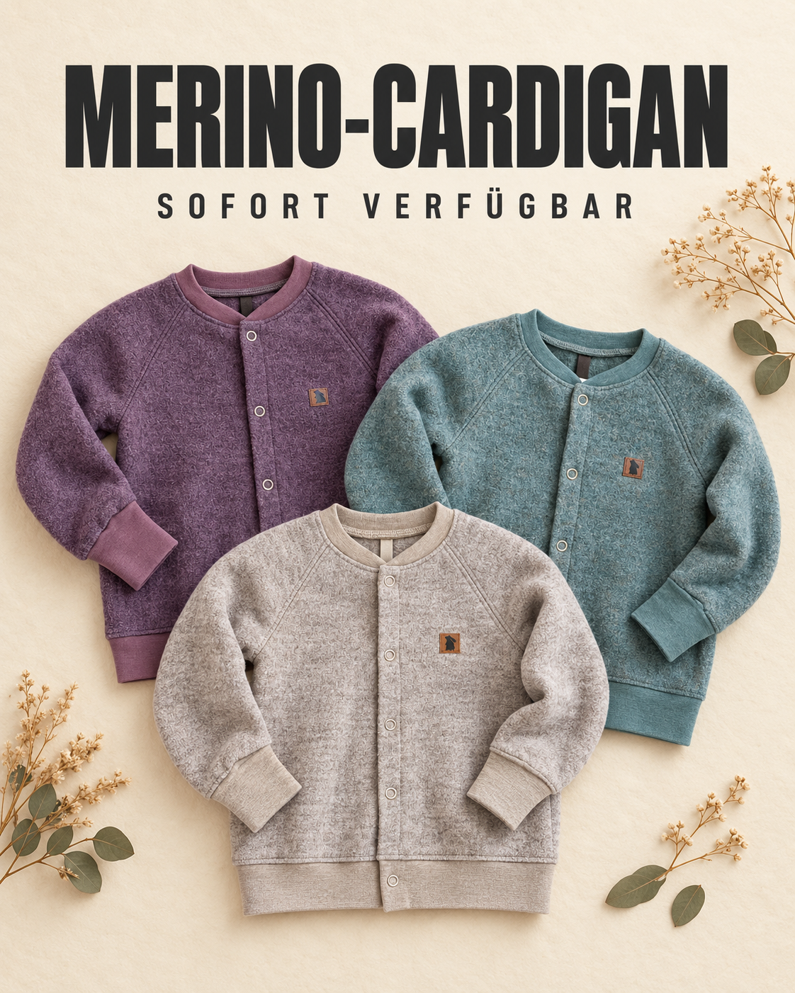 Merino-Cardigan Altbeere | Fix&Fertig