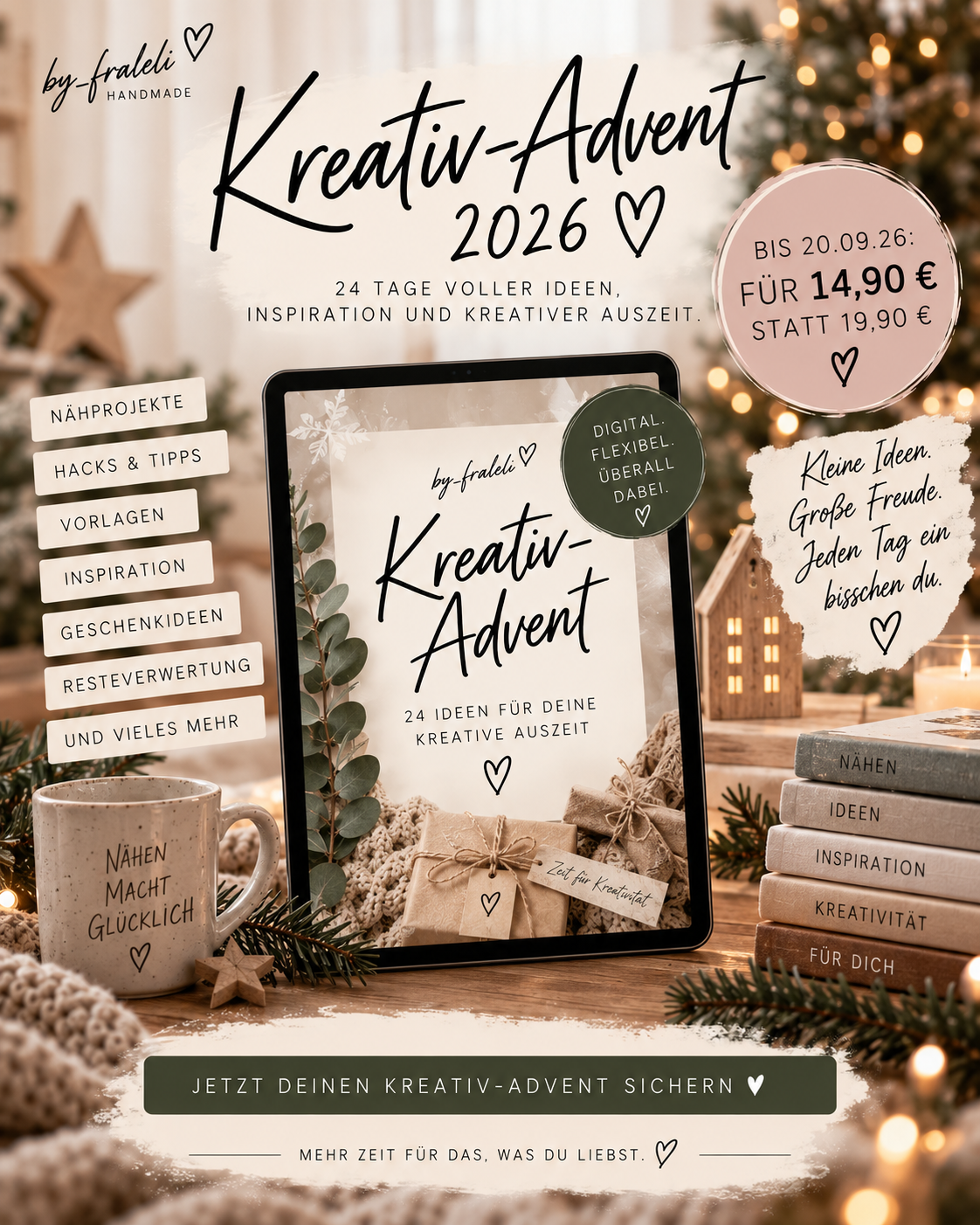 Kreativ-Advent 2026 – 24 kreative Adventstürchen | by_fraleli
