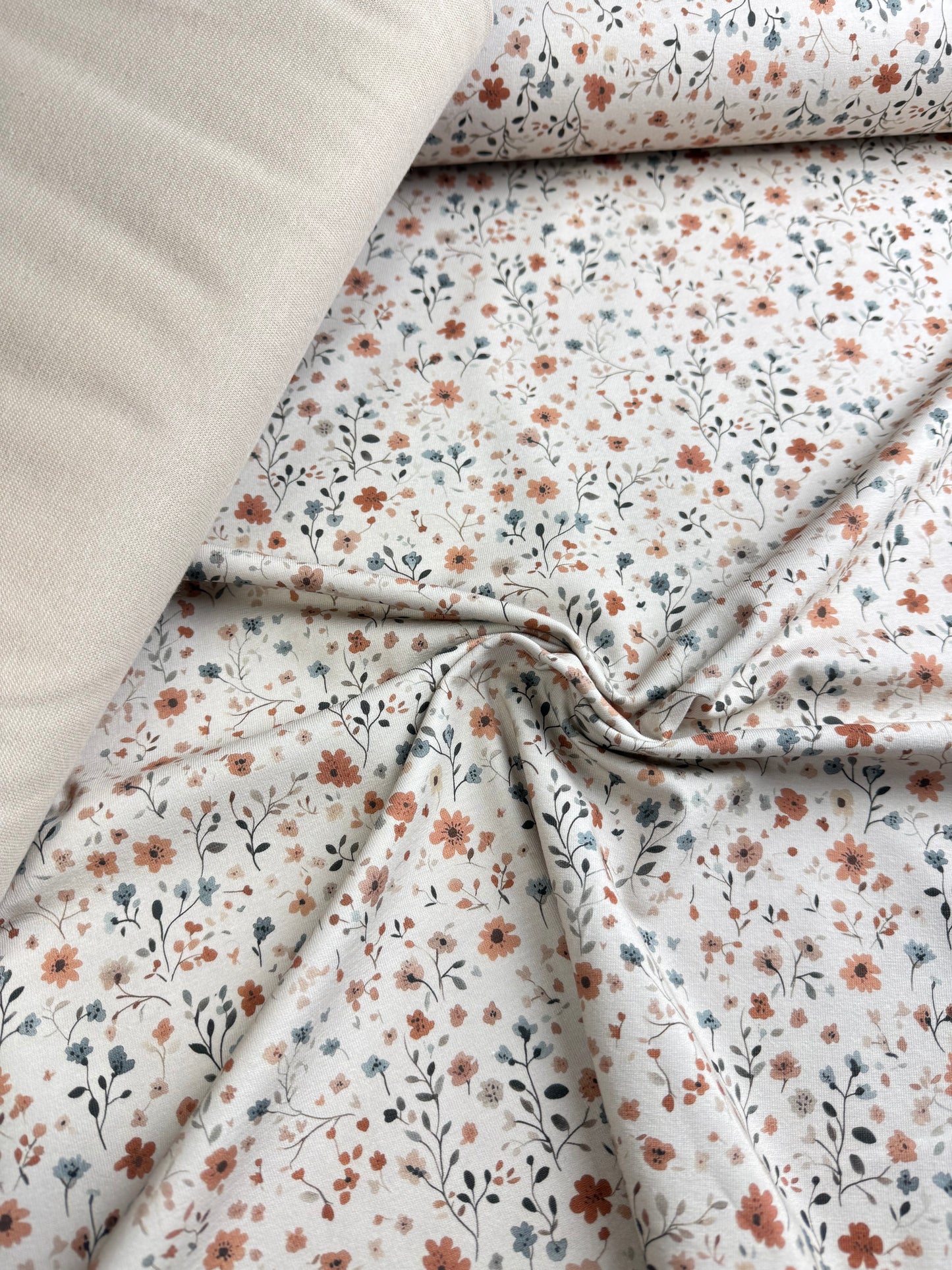 Jersey Blume Beige (Bio)