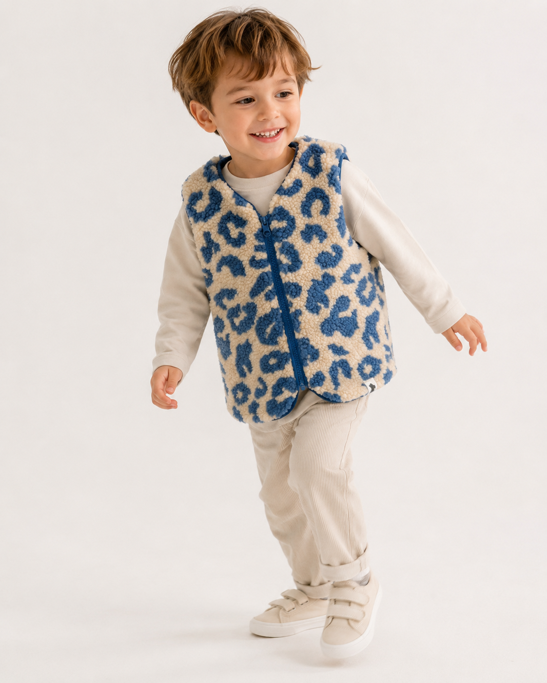 Teddyweste Leo Blau | Mini-Me